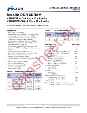 MT46H16M16LFBF-6 IT:A TR datasheet  